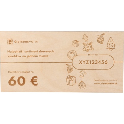ČistéDrevo Darčekový poukaz 60 €