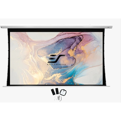 Elite Screens РАЗПЕЧАТАНО Електрически прожекционен екран, опънат, 222 x 125cm, Elitescreens Saker SKT100XHD5-E12, 16: 9, бял (16/9EL240TEN-SKT100XHD5-E12RES)