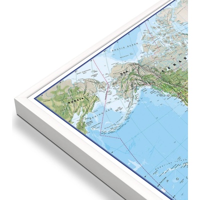 Maps International Svět - nástěnná zeměpisná mapa 135 x 85 cm Varianta: mapa v hliníkovém rámu, Provedení: bílý rám