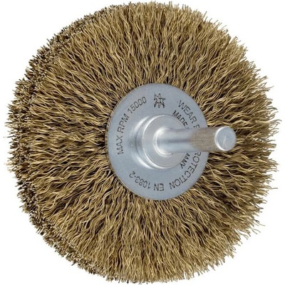 PFERD TOOLS PFERD TOOLS Okrúhla kefa, nepletená, RBU Ø70x15 mm, driek Ø6 mm, mosadzovaný oceľový drôt Ø0,25 mm 43105005