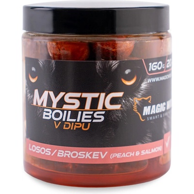 Magic Wolf Losos/ broskyňa MYSTIC Boilies v dipu 160 g 20 mm