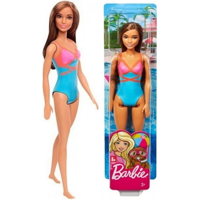 Barbie v modrých plavkách so vzorom