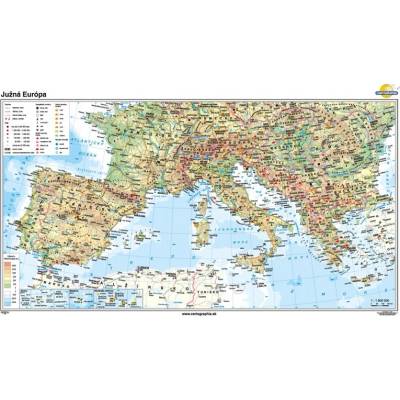 Cartographia Južná Európa (200x120 cm – 1:1800000), nástenná, fóliovaná, lištovaná