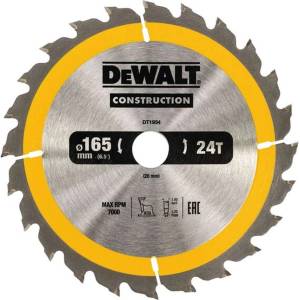 DEWALT - Режещ диск 165х20 мм, 24 зъба DT1934 (DT1934)