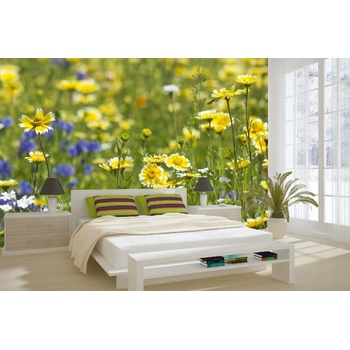 DIMEX ART s. r. o Самозалепваща се флизелинова фототапета жълти диви цветя 375 x 250 см