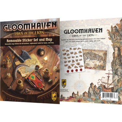 Gloomhaven Jaws of Lion Removable Sticker Set & Map