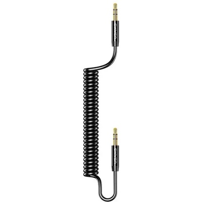 USAMS Кабел Usams Spring Audio Cable 1.2м, черен (SJ256YP01)