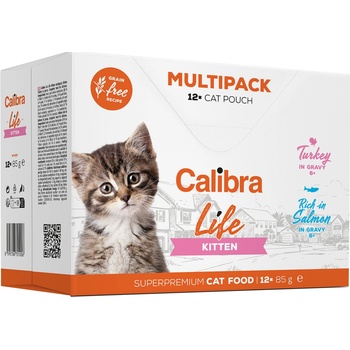 Calibra Life Kitten Turkey Salmon 12 x 85 g