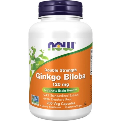 NOW NOW Ginkgo Biloba Double Strength 120mg, 200 Veg Capsules