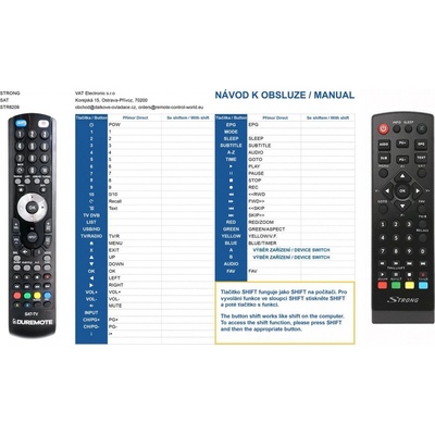 Dálkový ovladač General Strong SRT8209, SRT8221, SRT8222, SRT8215