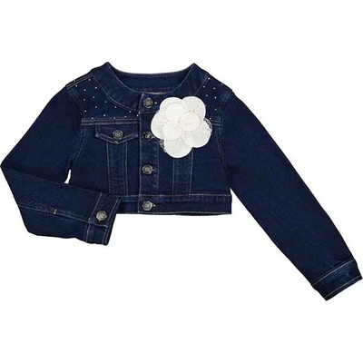 Abel & Lula Дънково яке тъмен деним с кристали за момиче Abel&Lula
