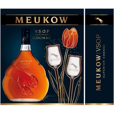 Meukow VSOP 40% 0,7 l (darčekové balenie 2 poháre)