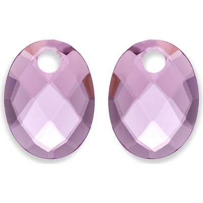Sparkling Jewels Oválne prívesky na náušnice z fialového ruženínu EAGEM59 MO