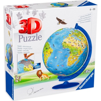 Ravensburger 3D пъзел Ravensburger от 180 части - Глобус за деца (12338)