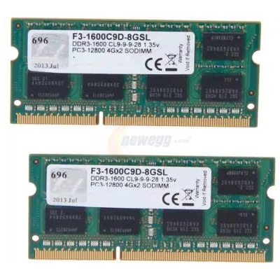 G.SKILL 8GB (2x4GB) DDR3 F3-1600C9D-8GSL