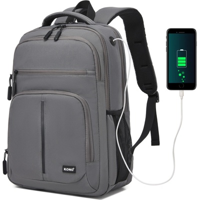 Mestský na notebook 15,6" Kono sivý 24L