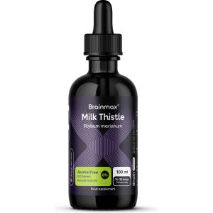 BrainMax Brainmax® Milk Thistle Alcohol Free Tincture, 10: 1 Extract, 100 ml