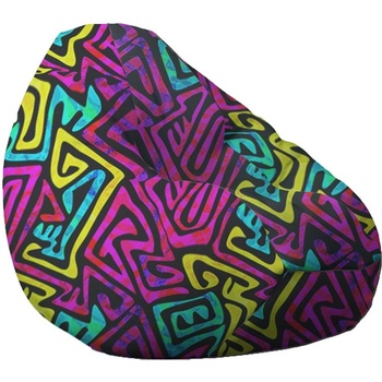 Image 1 of PUFRELAX Пуф круша, 320л. , Nirvana Grande, Funk, Водоустойчив, Перящ се калъф, Пълнеж от Полистиролни перли, принт, 8473 (PUF-G-NGR-TEXP-FNK)