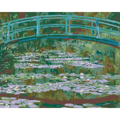 zuty Malování podle čísel Lekníny pod zahradním můstkem 100 x 80 cm vypnuté plátno na rám 8596530039112