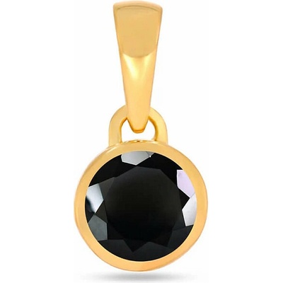 Nefertitis Stříbrný přívěsek pozlacený a černý spinel CB P708G BS NF58104 6 mm