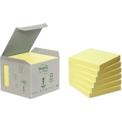 Bloček samolepicí 3M Post-it, 76x76 mm, recyklovaný, žlutý, 6x100 lístků – Hledejceny.cz