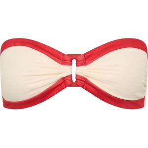 Seafolly Дамско бикини горнище Seafolly Band Wave Trim Front Bandeau Bikini top - Ecru - размер 44 (EU) (150-6613-0217)