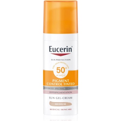 Eucerin Sun Pigment Control Tinted грижа-защита срещу хиперпигментация на кожата SPF 50+ цвят Medium 50ml