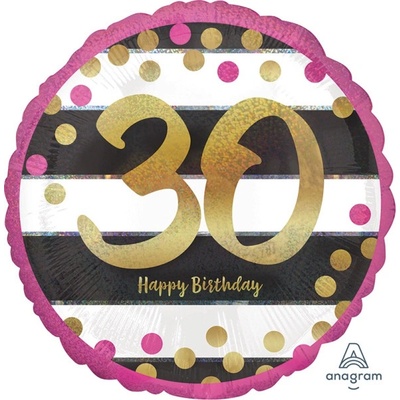 Anagram 45 cm fóliový balónek Kruh Happy Birthday 30