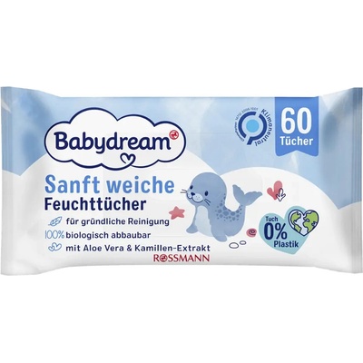 Babydream Vlhčené ubrousky s Aloe vera 60 ks