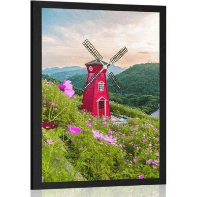 Plakát louka u kouzelného mlýna - 20x30 black