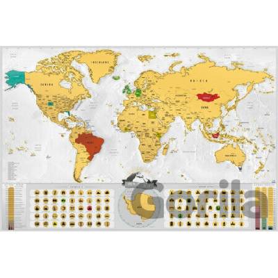 Giftio Stieracia mapa sveta Deluxe XL – blanc (zlatá)