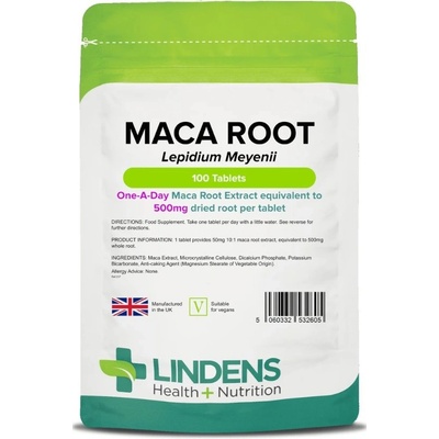 LINDENS Health + Nutrition Maca kořen 500 mg, 100 tablet