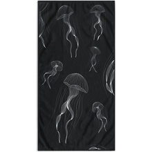 DecoKing Čierno biela plážová osuška 90x180 cm Jellyfish