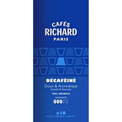 Cafés Richard Кафе капсули Cafes Richard Decafeine безкофеин съвместими с Nespresso, 10 капсули