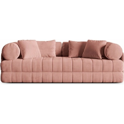 Cosmopolitan Design Ružová zamatová rozkladacia pohovka 206 cm Kemi