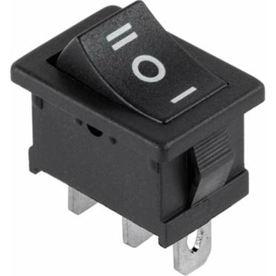 Kolískový 3-polohový mini prepínač 3-pin, 230V, čierny PRK0004