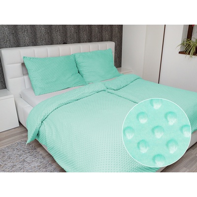 Biante obliečky Minky 3D bodky MKP-003 Mintové 140x220 70x90