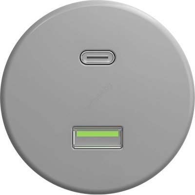 Kliklap - Ретро USB гнездо A+C без рамка, сиво (KA0087)