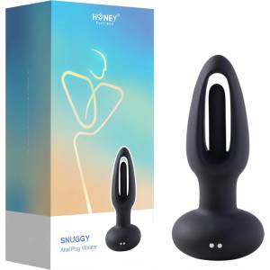 Honey Play Box Snuggy - анален вибратор с езиче - черен - desirel