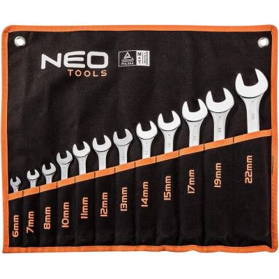 NEO TOOLS Očkoploché kľúče 6-22 mm, sada 12 ks 09-752