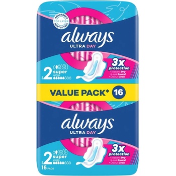 Always Ultra Day Super крилата санитарна салфетка 16бр (10FC010189)