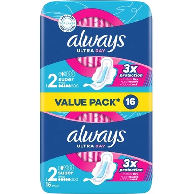 Always Ultra Day Super крилата санитарна салфетка 16бр (10FC010189)