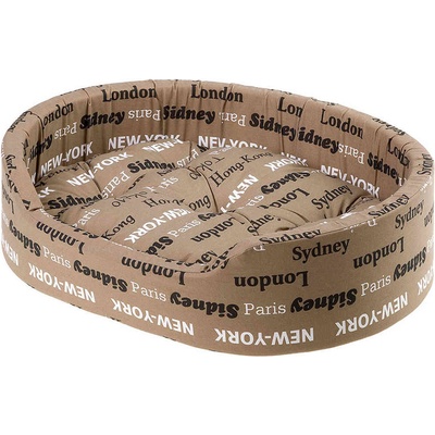 Ferplast Dandy Cush - Памучно овално легло за кучета и котки с подвижна възглавница, 65 х 46 х 17см. - кафяво