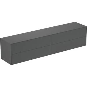 Ideal Standard Atelier Conca стенен шкаф за монтаж в матов антрацит с 4 чекмеджета и плот 240 см (T4338Y2)
