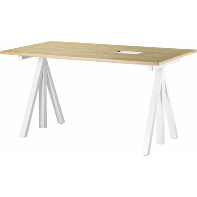 String Pracovní stůl Works White / Oak 140 x 78 cm