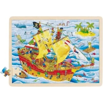 Image 1 of Goki - Дървен пъзел в рамка - Пирати (57831)