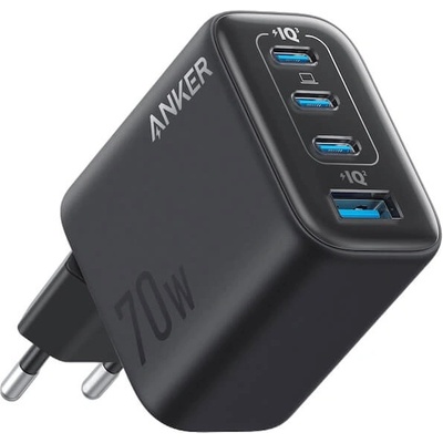 Anker Захранване за ел. мрежа с USB-A и 3xUSB-C изходи - Anker Zolo GaN Fast Wall Charger 70W (черен) (A121CG11)