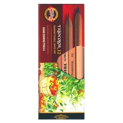 Koh I Noor Hardtmuth Triocolor trojhranné souprava pastelek natur 3152 12 ks