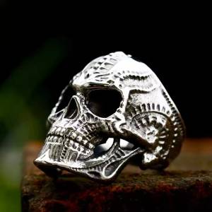 NNM пръстен Retro Pattern Skull - SS8-766R