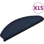 vidaXL Изтривалки за стълби, самозалепващи се, 15 бр. , 65x21x4 см, тъмносини, полукръгли, големи